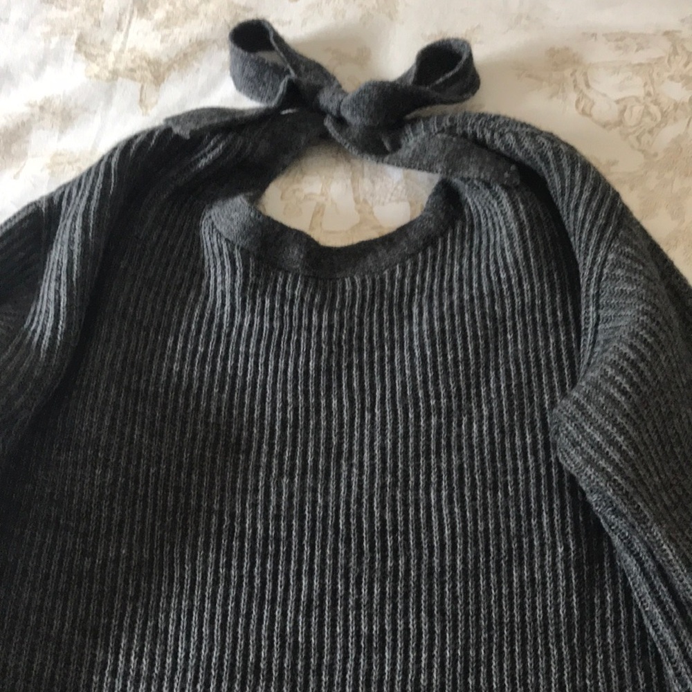J. Crew Gray Ribbed Midi Dress